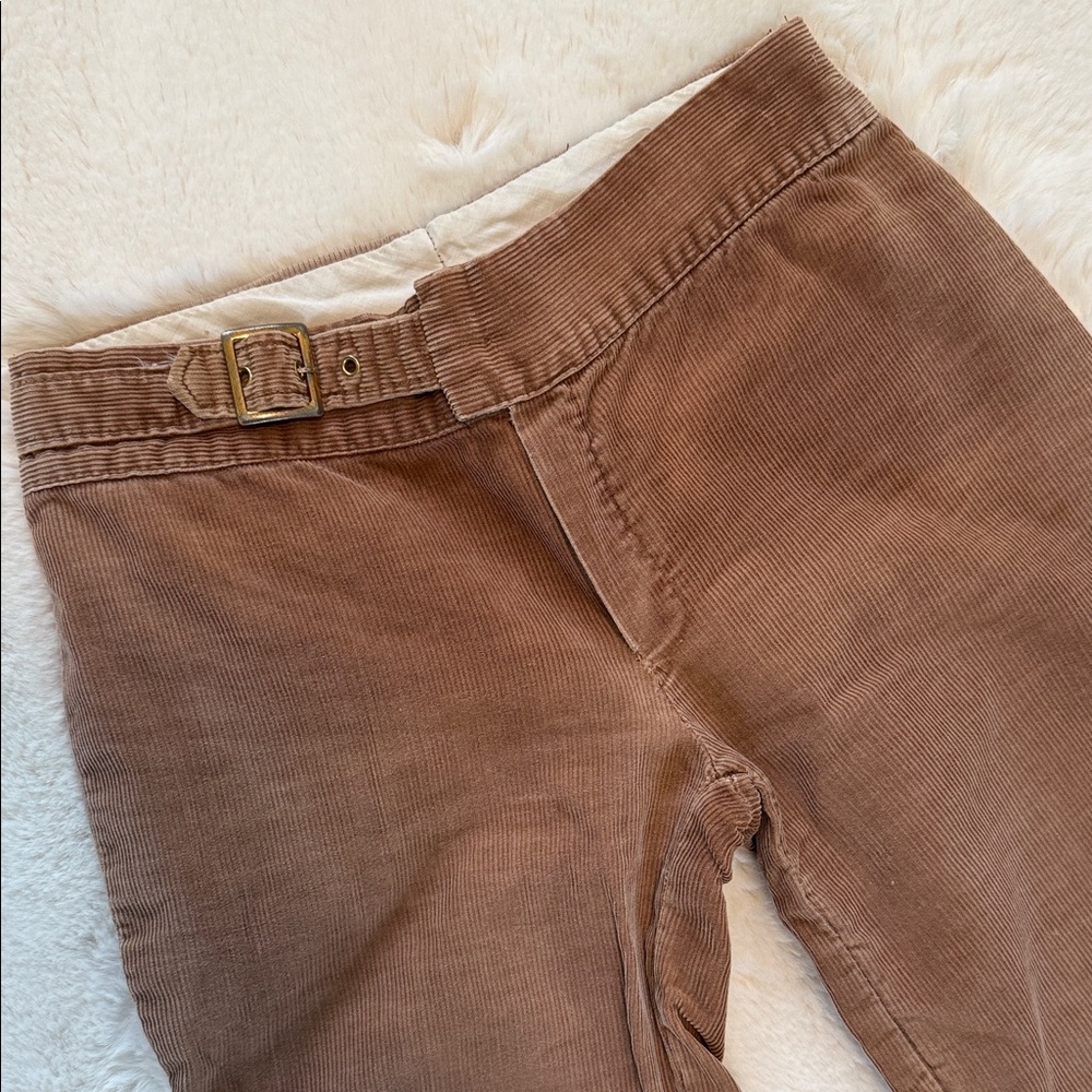 Super Groovy Authentic Vintage 70s Hippie Boho Tan Corduroy Wideleg Flares - Picture 3 of 16